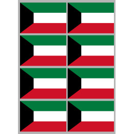 Drapeau Koweït (8 fois 9.5x6.3cm) - Sticker/autocollant
