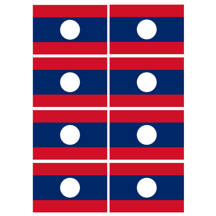 Drapeau Laos (8 fois 9.5x6.3cm) - Sticker/autocollant