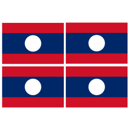 Drapeau Laos (4 fois 9.5x6.3cm) - Sticker/autocollant