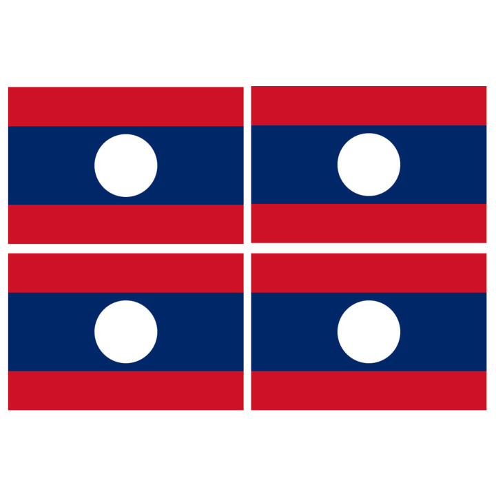 Drapeau Laos (4 fois 9.5x6.3cm) - Sticker/autocollant
