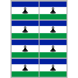 Drapeau Lesotho (8 fois 9.5x6.3cm) - Sticker/autocollant