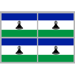 Drapeau Lesotho (4 fois 9.5x6.3cm) - Sticker/autocollant