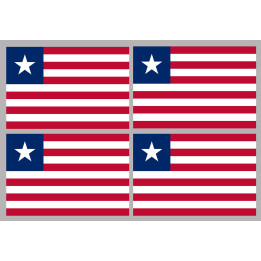 Drapeau Libéria (4 fois 9.5x6.3cm) - Sticker/autocollant