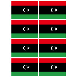 Drapeau Libye (8 fois 9.5x6.3cm) - Sticker/autocollant
