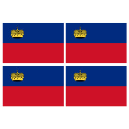 Drapeau Liechtenstein (4 fois 9.5x6.3cm) - Sticker/autocollant