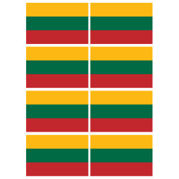 Drapeau Lituanie (8 fois 9.5x6.3cm) - Sticker/autocollant