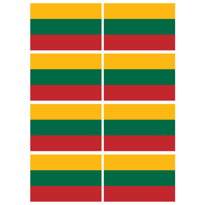 Drapeau Lituanie (8 fois 9.5x6.3cm) - Sticker/autocollant