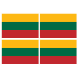 Drapeau Lituanie (4 fois 9.5x6.3cm) - Sticker/autocollant