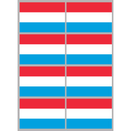 Drapeau Luxembourg (8 fois 9.5x6.3cm) - Sticker/autocollant