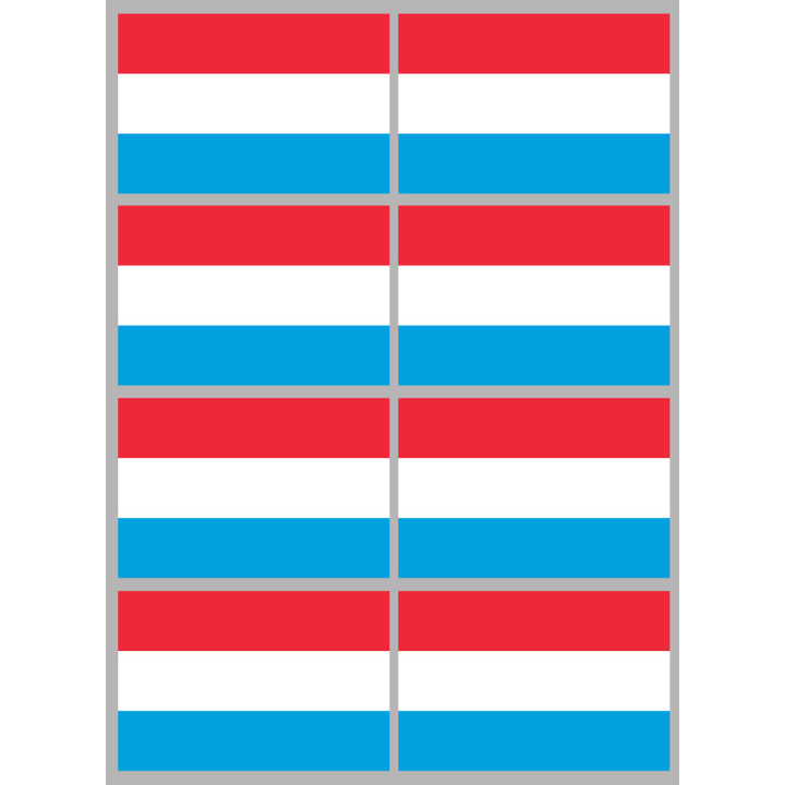 Drapeau Luxembourg (8 fois 9.5x6.3cm) - Sticker/autocollant