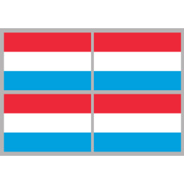 Drapeau Luxembourg (4 fois 9.5x6.3cm) - Sticker/autocollant