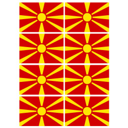 Drapeau Macédoine (8 fois 9.5x6.3cm) - Sticker/autocollant