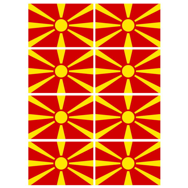 Drapeau Macédoine (8 fois 9.5x6.3cm) - Sticker/autocollant
