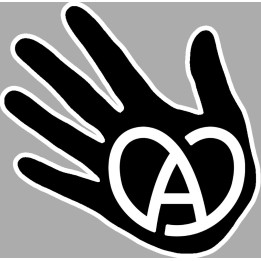 Main Alsacienne noir (5x5cm) Sticker/autocollant
