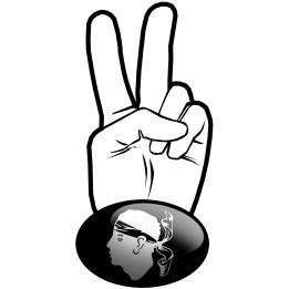 Salut de motard corse noir (15x7.2cm) - Sticker/autocollant