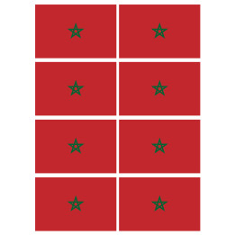 Drapeau Maroc (8 fois 9.5x6.3cm) - Sticker/autocollant
