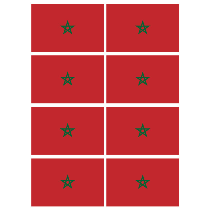 Drapeau Maroc (8 fois 9.5x6.3cm) - Sticker/autocollant