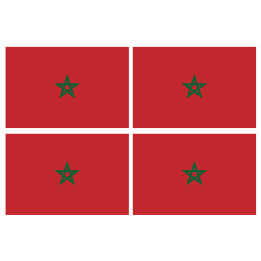 Drapeau Maroc (4 fois 9.5x6.3cm) - Sticker/autocollant