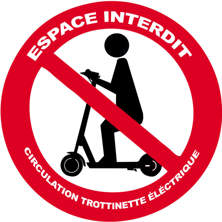 Circulation trottinette électrique interdit (5cm) - Sticker/autocolla
