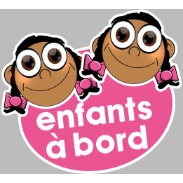 Enfants à bord filles méditerranéennes (10x9cm) - Sticker/autocolla