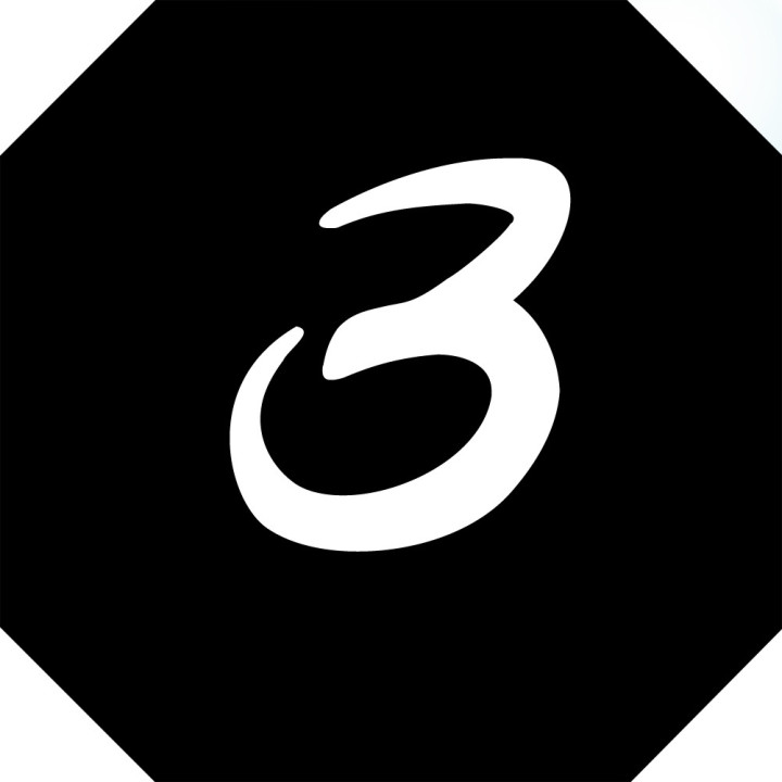 numéro de boite aux lettres 3 - architecte 10x10cm - Sticker/autocoll