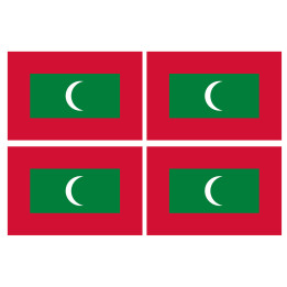 Drapeau Maldives (4 fois 9.5x6.3cm) - Sticker/autocollant