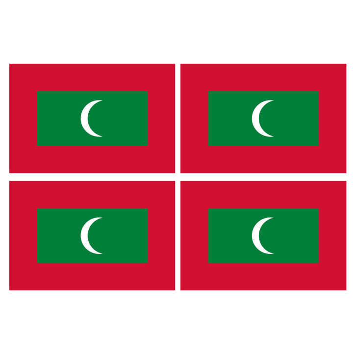 Drapeau Maldives (4 fois 9.5x6.3cm) - Sticker/autocollant