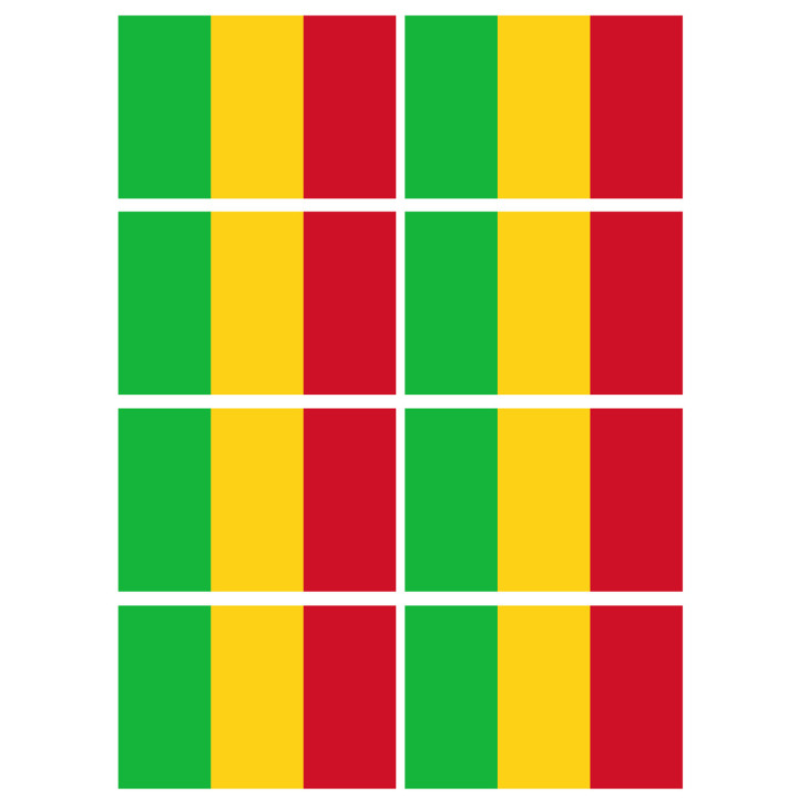 Drapeau Mali (8 fois 9.5x6.3cm) - Sticker/autocollant