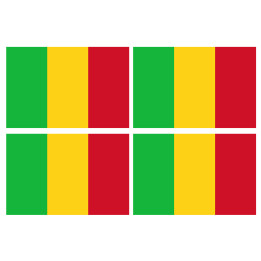 Drapeau Mali (4 fois 9.5x6.3cm) - Sticker/autocollant