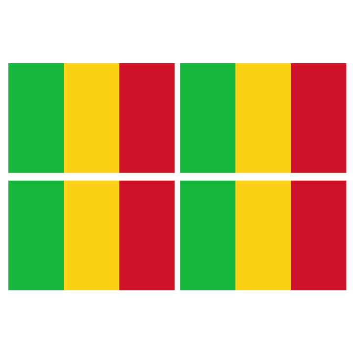 Drapeau Mali (4 fois 9.5x6.3cm) - Sticker/autocollant
