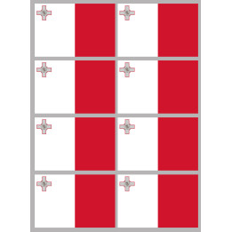 Drapeau Malte (8 fois 9.5x6.3cm) - Sticker/autocollant