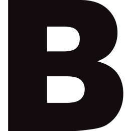 Lettre B noir sur fond blanc (20x18.2cm) - Sticker/autocollant