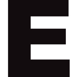 Lettre E noir sur fond blanc (10x9cm) - Sticker/autocollant