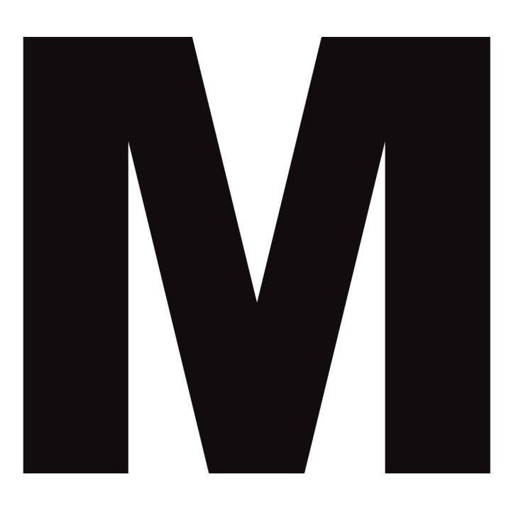 Lettre M noir sur fond blanc (10x11.7cm) - Sticker/autocollant