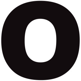 Lettre O noir sur fond blanc (20x20.3cm) - Sticker/autocollant