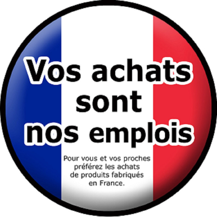 vos achats sont nos emplois "fabrication Française" - 10cm - Sticker/