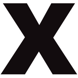 Lettre X noir sur fond blanc (10x11cm) - Sticker/autocollant