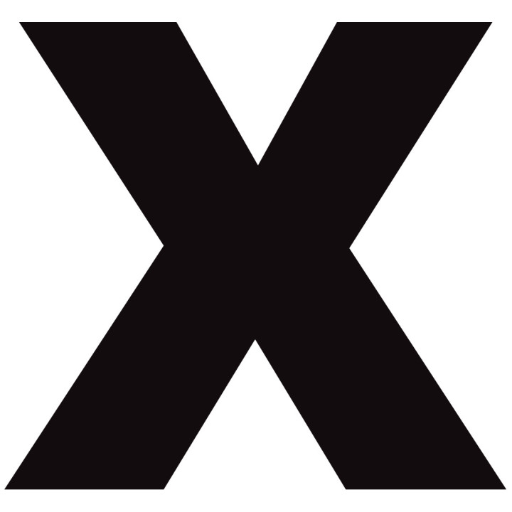Lettre X noir sur fond blanc (10x11cm) - Sticker/autocollant