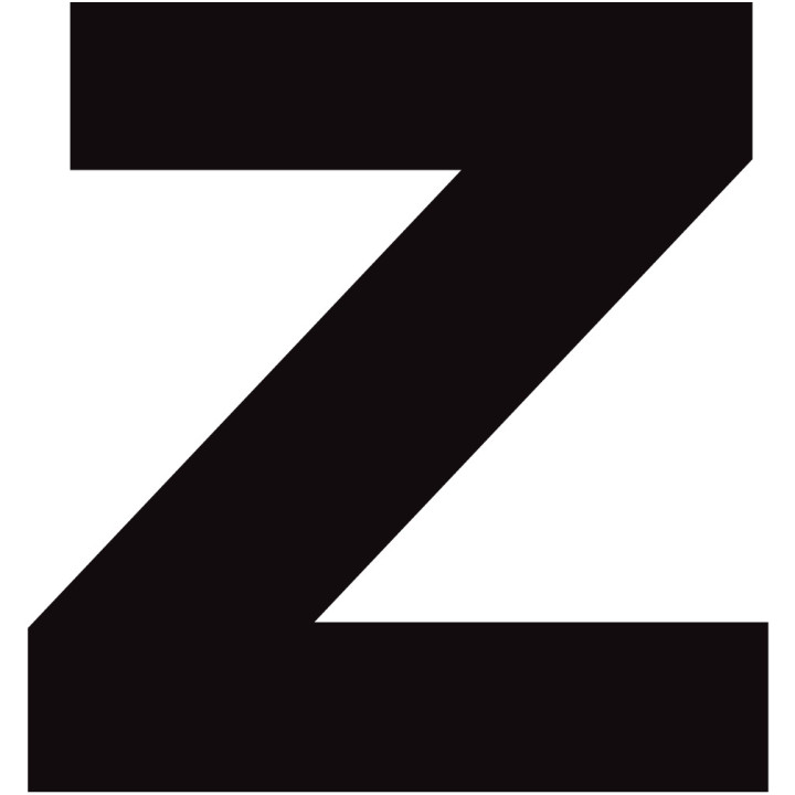 Lettre Z noir sur fond blanc (15x15cm) - Sticker/autocollant