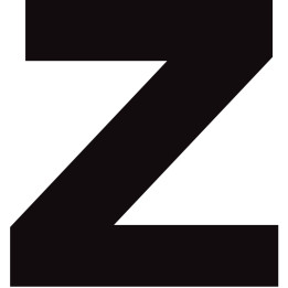 Lettre z noir sur fond blanc (5x5cm) - Sticker/autocollant