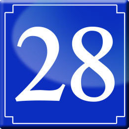 numéro de rue 28 (classique 10x10cm) - Sticker/autocollant