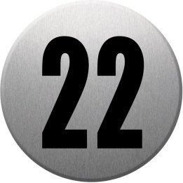 adresse postale numéro 22 (gris brossé 10x10cm) - Sticker/autocollan