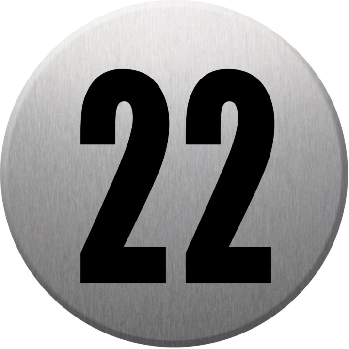 adresse postale numéro 22 (gris brossé 10x10cm) - Sticker/autocollan