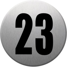adresse postale numéro 23 (gris brossé 10x10cm) - Sticker/autocollan