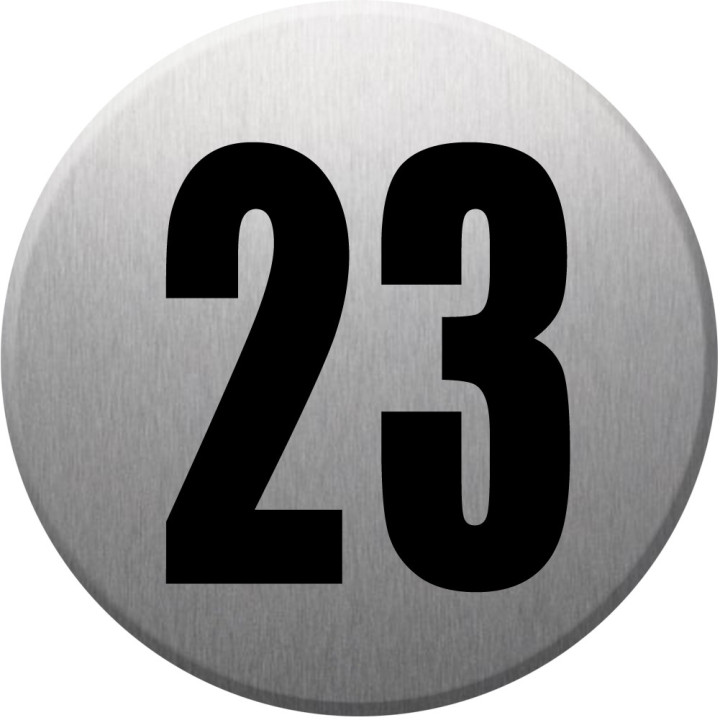 adresse postale numéro 23 (gris brossé 10x10cm) - Sticker/autocollan