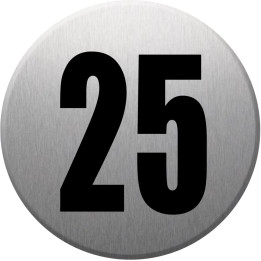 adresse postale numéro 25 (gris brossé 10x10cm) - Sticker/autocollan