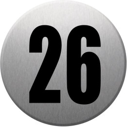 adresse postale numéro 26 (gris brossé 10x10cm) - Sticker/autocollan