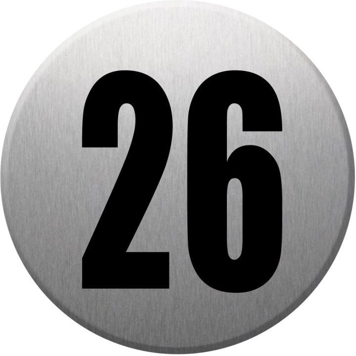 adresse postale numéro 26 (gris brossé 10x10cm) - Sticker/autocollan