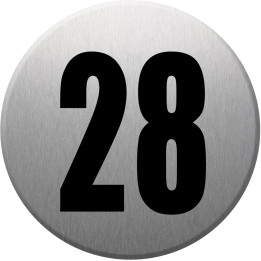 adresse postale numéro 28 (gris brossé 10x10cm) - Sticker/autocollan
