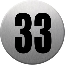 adresse postale numéro 33 (gris brossé 10x10cm) - Sticker/autocollan